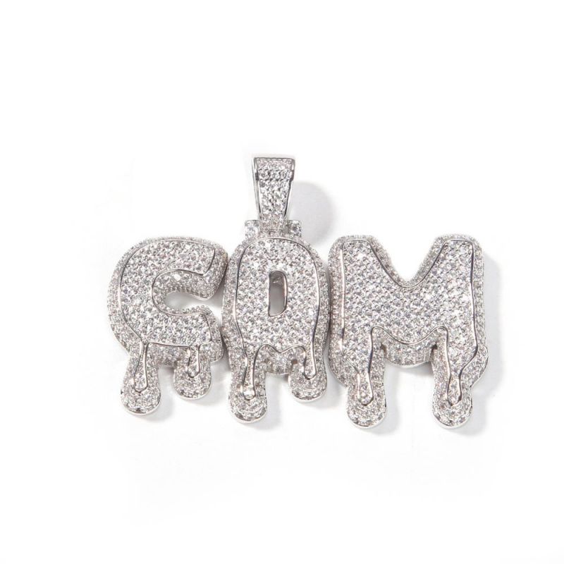 Custom Iced Drip Letters Name Moissanite Pendant