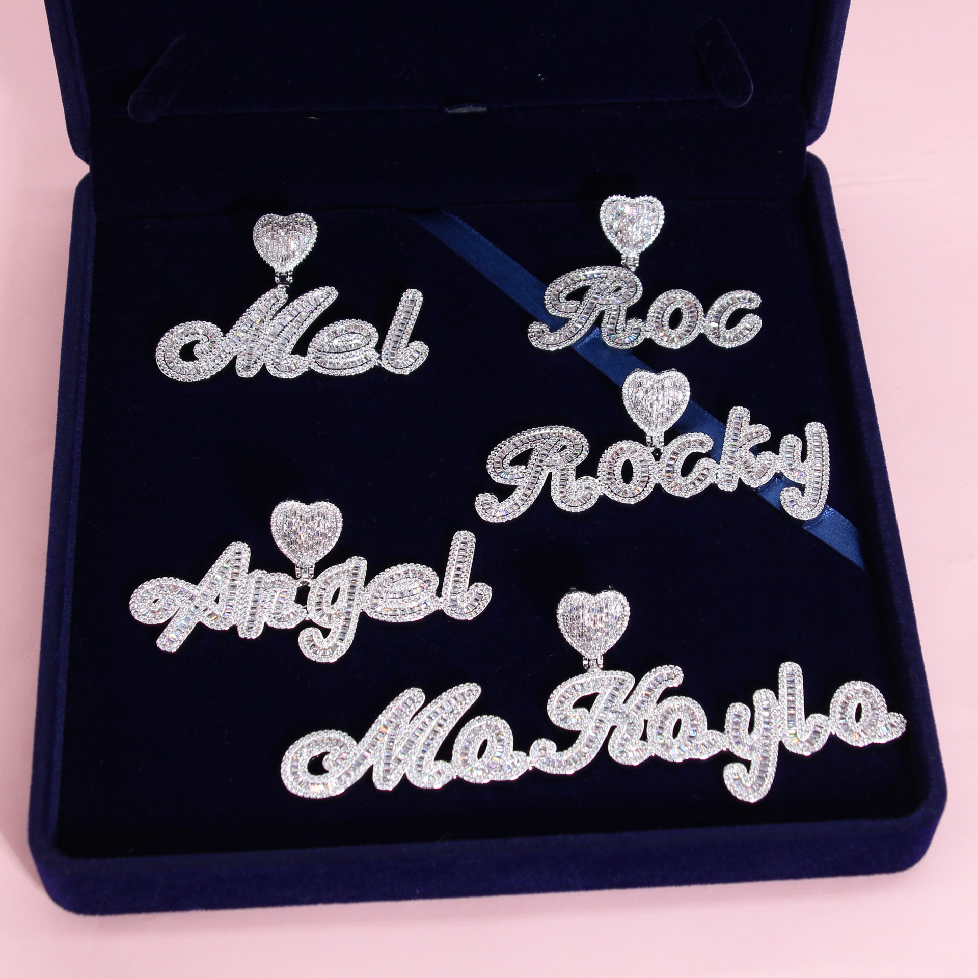 Moissanite Alphabet Custom Stitching Combination Pendant