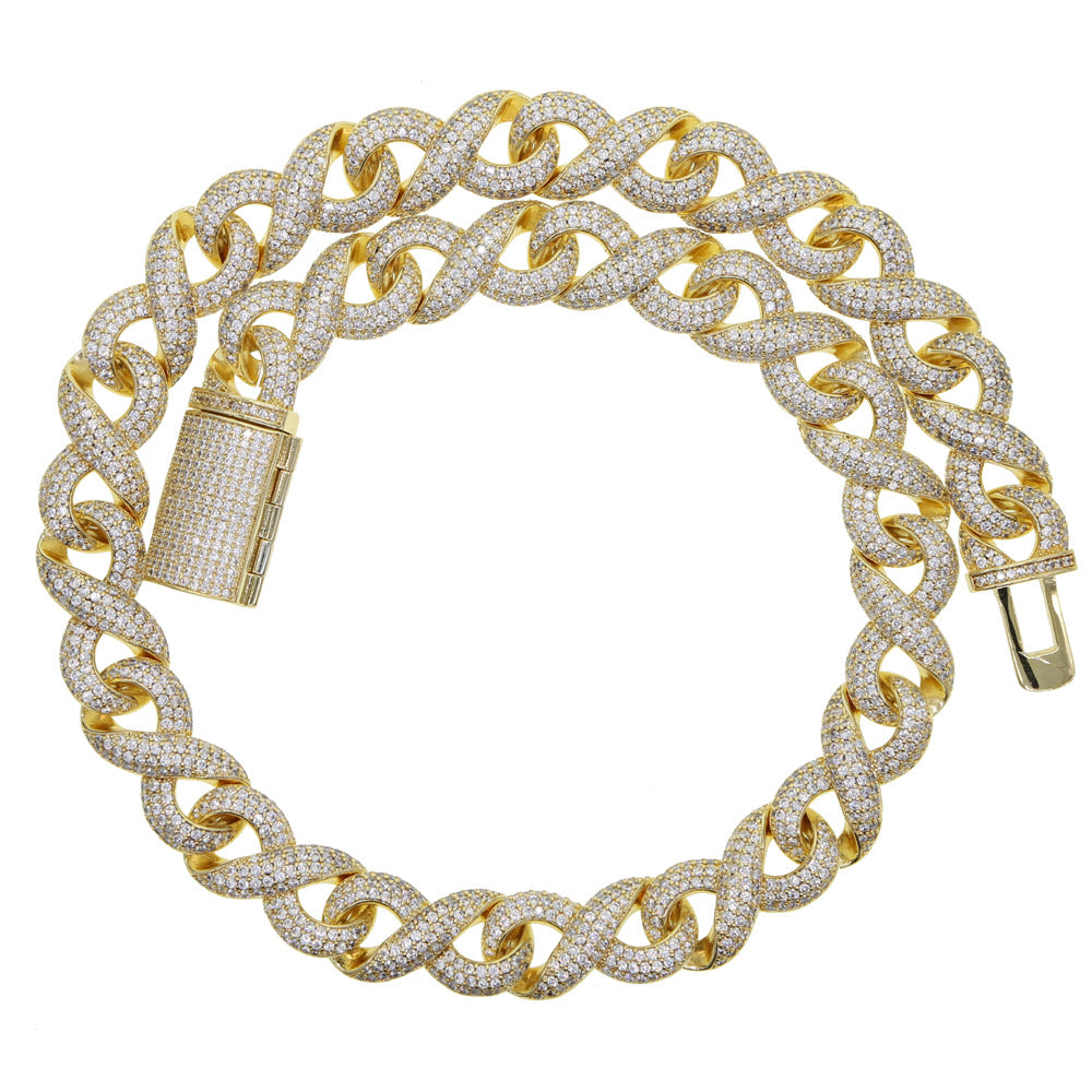 15mm Ice Out Infinity "∞"  Moissanite Diamond Chain