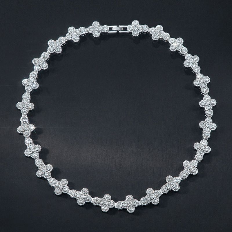 16mm Round Diamonds Cross Star Chain