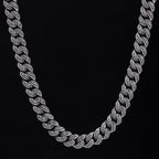 13mm Moissanite Iced Out Cuban Link Black Stone for Men's Chain