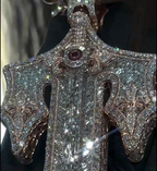 Designer Magical Sword Moissanite Pendant Smaller Version