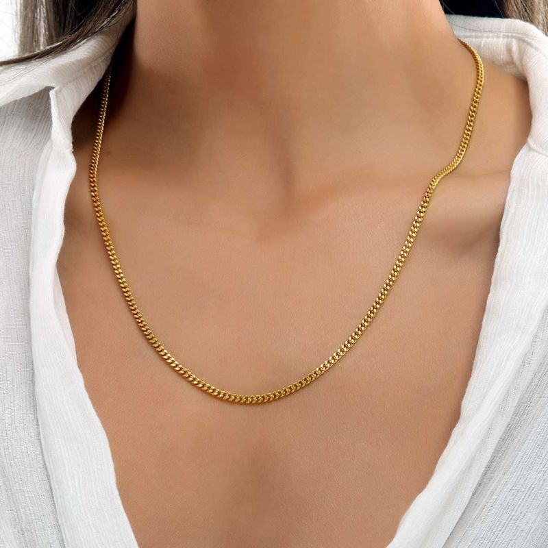 Women's 3mm Cuban Chain in Gold