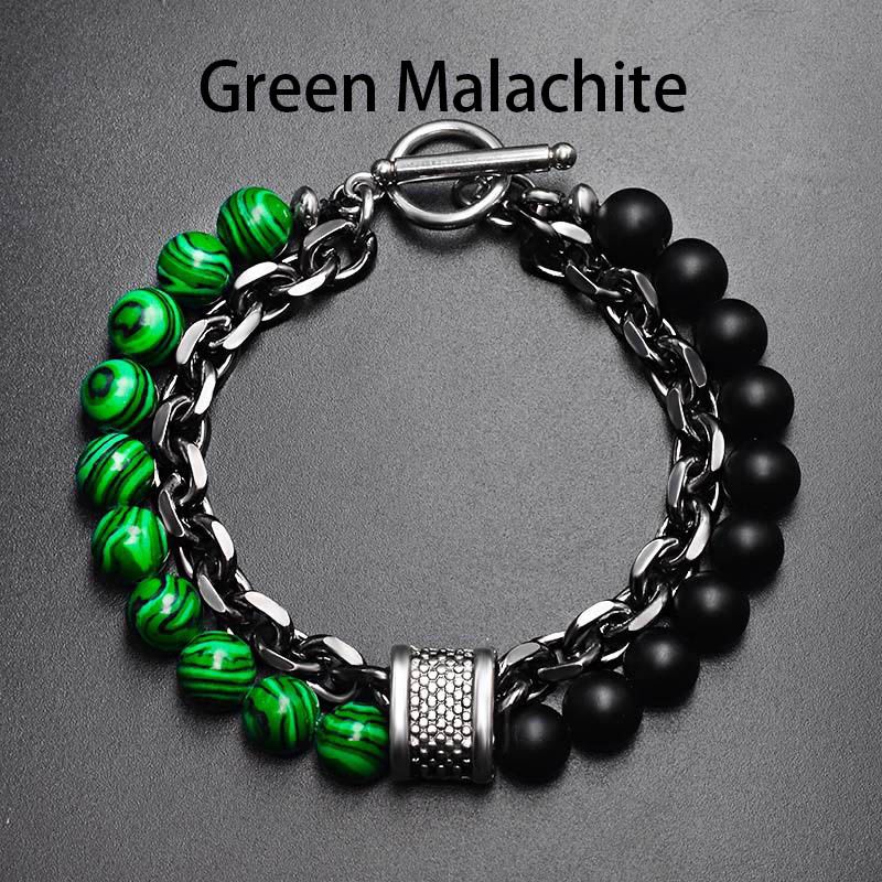 Natural Healing Stone Bead Chain Layer Bracelet