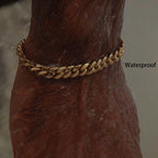 8mm/10mm/12mm/14mm 8" Stainless Steel Cuban Bracelet in Gold