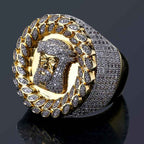 Jesus Moissanite Head Ring in Gold