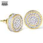 Round Moissanite Iced Stud Mens Earrings