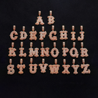 Hip Hop Iced Out Thorn A-Z Letter Pendant With Free Rope Chain