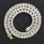 4mm Moissanite Princess Cut Tennis Chain