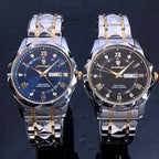 JIKU Waterproof Luminous Stainless Steel Two-tone Quartz Men's Watch