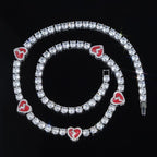 5mm Moissanite Broken Heart Tennis Chain in White Gold