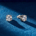0.5Ct/1Ct/2Ct VVS1 Moissanite Brilliant Round Cut Stud Earrings in S925 Silver