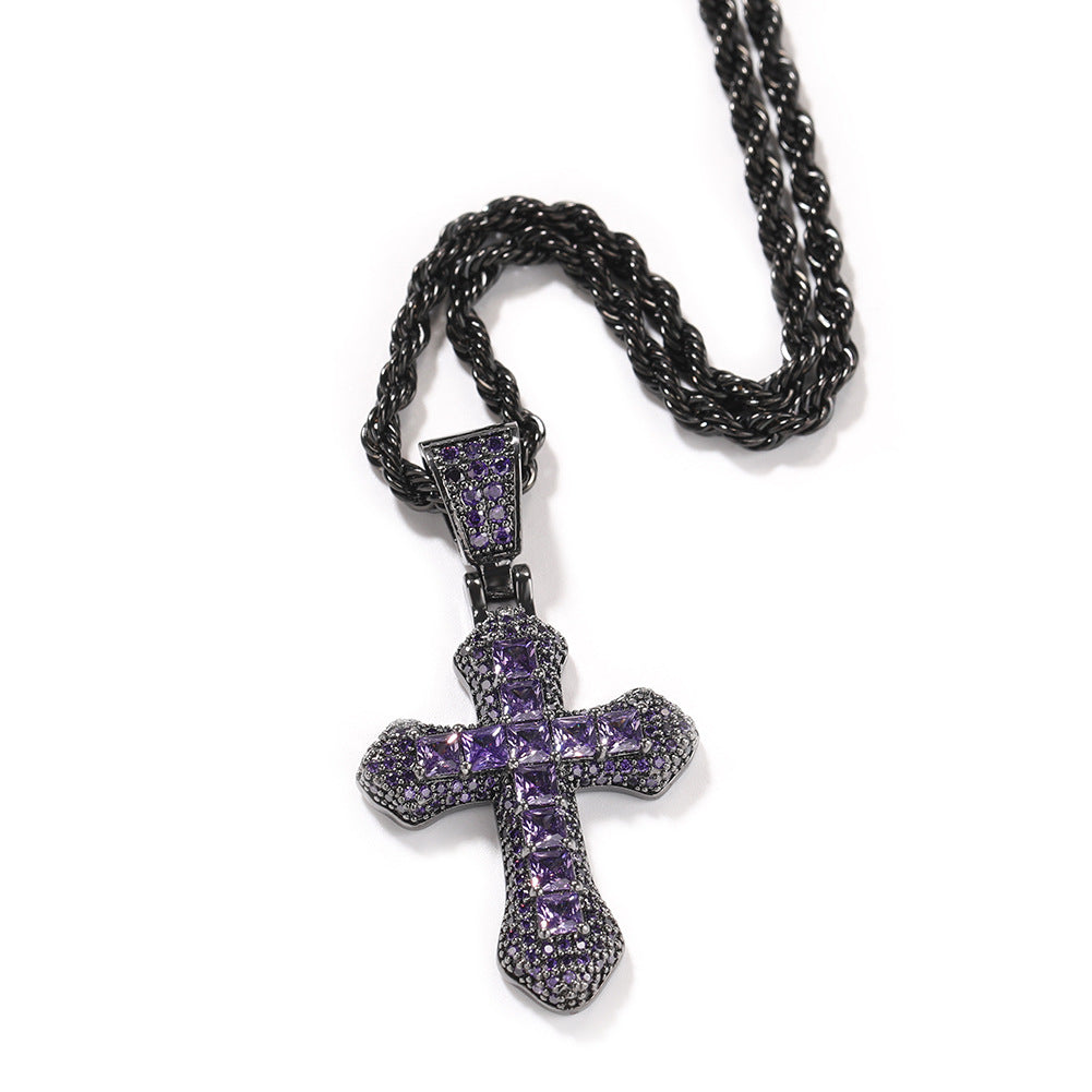 VVSBOX New Multicolor Cross Moissanite Pendant