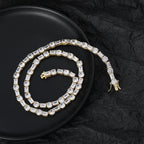 6mm Moissanite Square and Round Mixed Inlaid Tennis Chain
