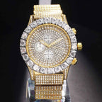 Iced Round Cut White Dial Luminous Men's Watch