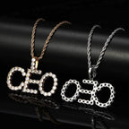 Ice Out Letter Stitching Customized Moissanite Pendant