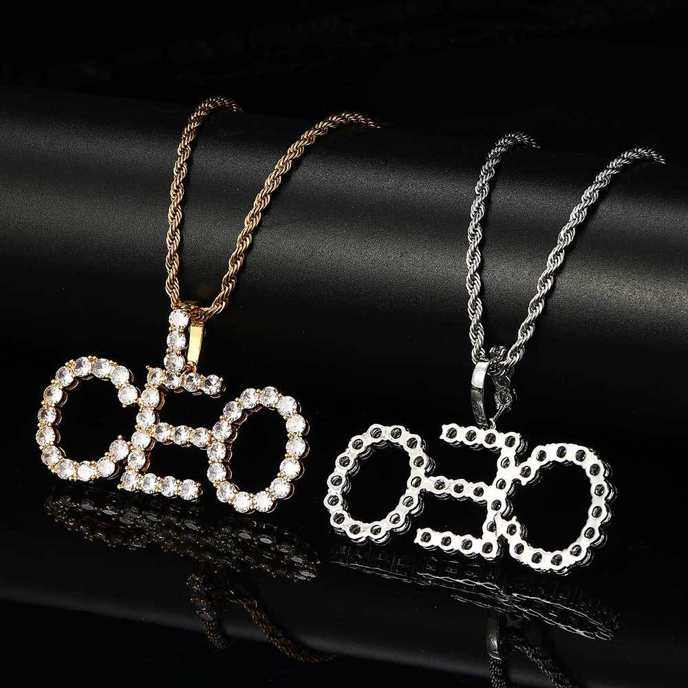 Ice Out Letter Stitching Customized Moissanite Pendant