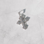Clustered Cross White Gold Moissanite Pendant