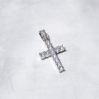 Moissanite Diamond Cross Pendant In White Gold