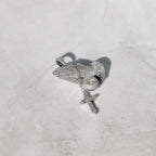Iced Praying Hand White Gold Moissanite Pendant