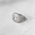 Moissanite Clustered Band Ring White Gold