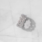 Moissanite Prong Cuban Ring White Gold