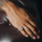 Moissanite Dollar Sign Ring 18k Gold