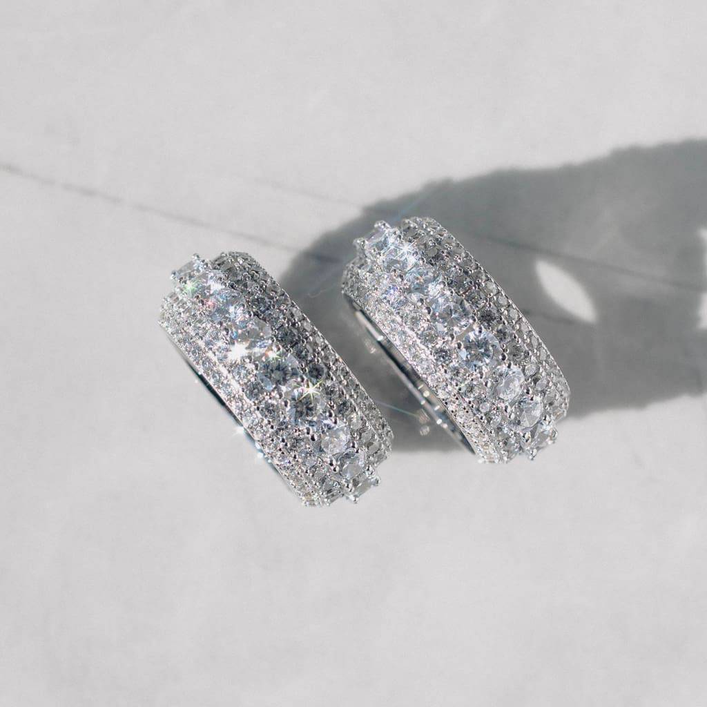 Moissanite Layered Diamond Ring White Gold