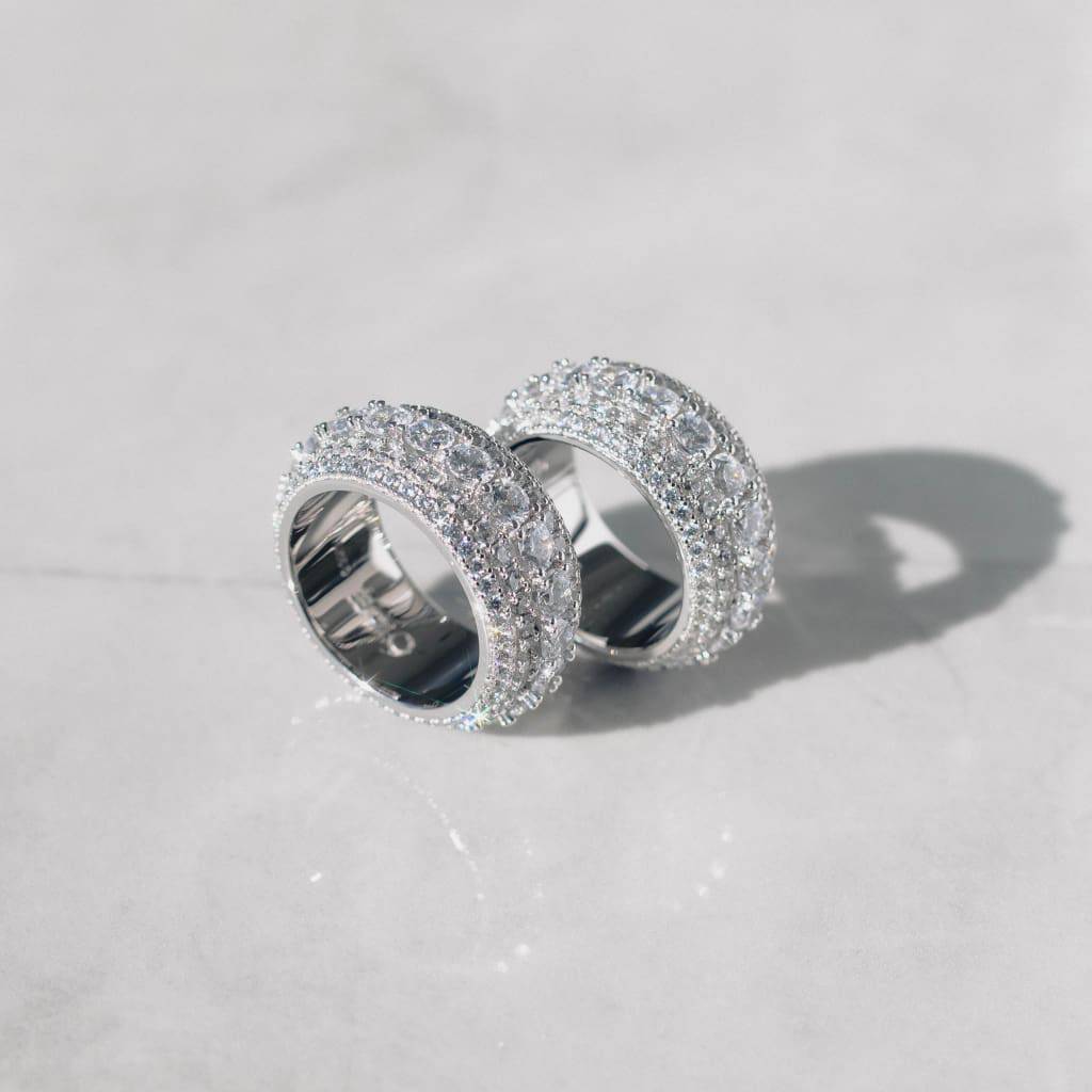 Moissanite Layered Diamond Ring White Gold