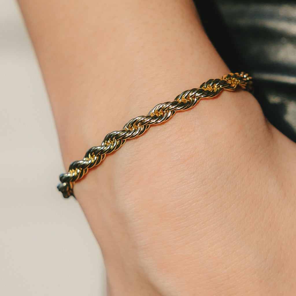 5mm Rope Bracelet 18k Gold