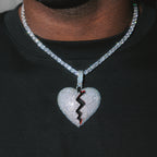Broken Heart White Gold Moissanite Pendant