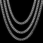 6mm Miami Cuban Set in White Gold for Men's Chain