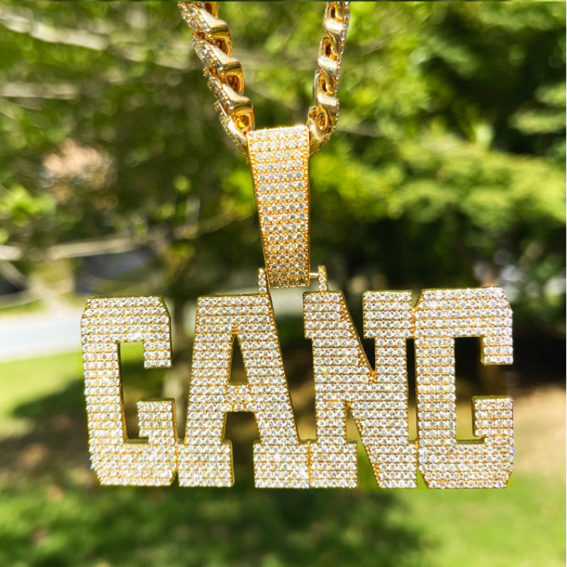 Moissanite Hip Hop Monogram Pendant