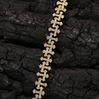 11.5mm Moissanite Cross Cuban Bracelet