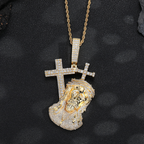 Moissanite Cross Jesus Prayer Pendant