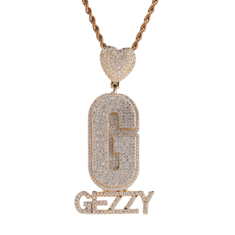 Moissanite Love Buckle Personalized Letter Custom Pendant