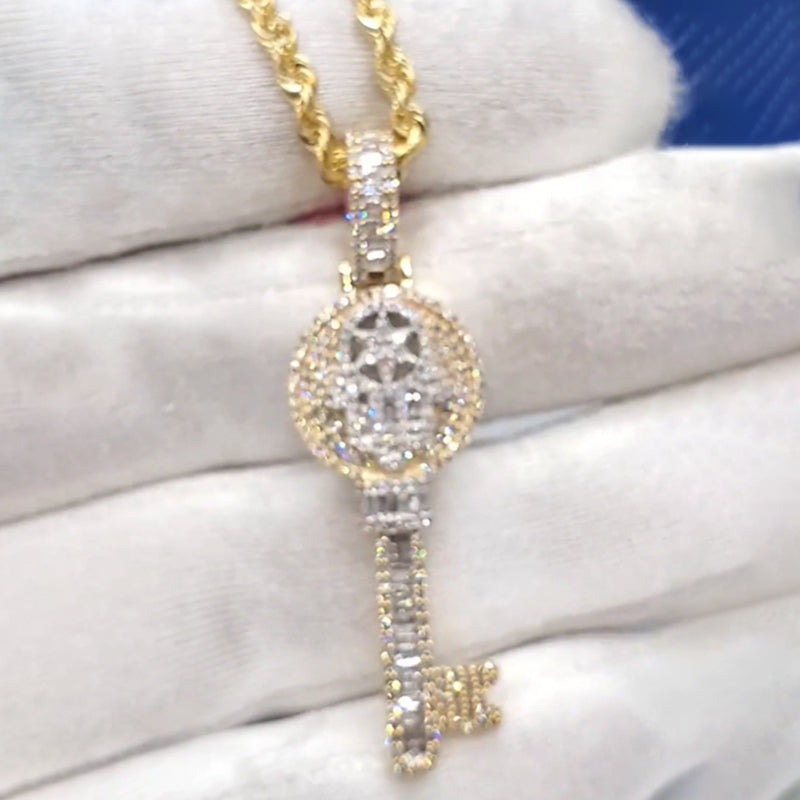 Custom Hamsa Key Pendant Rope Chain（Goods In Stock)
