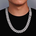 18mm Moissanite Three-row Diamond Bubble Cuban Chain