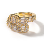 Moissanite Hip Hop Baguette Open Geometric Ring