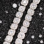 10mm Moissanite Clustered Tennis Chain In Yellow Gold