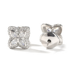 Moissanite Inlaid Gemstone Clovers Lucky Earrings