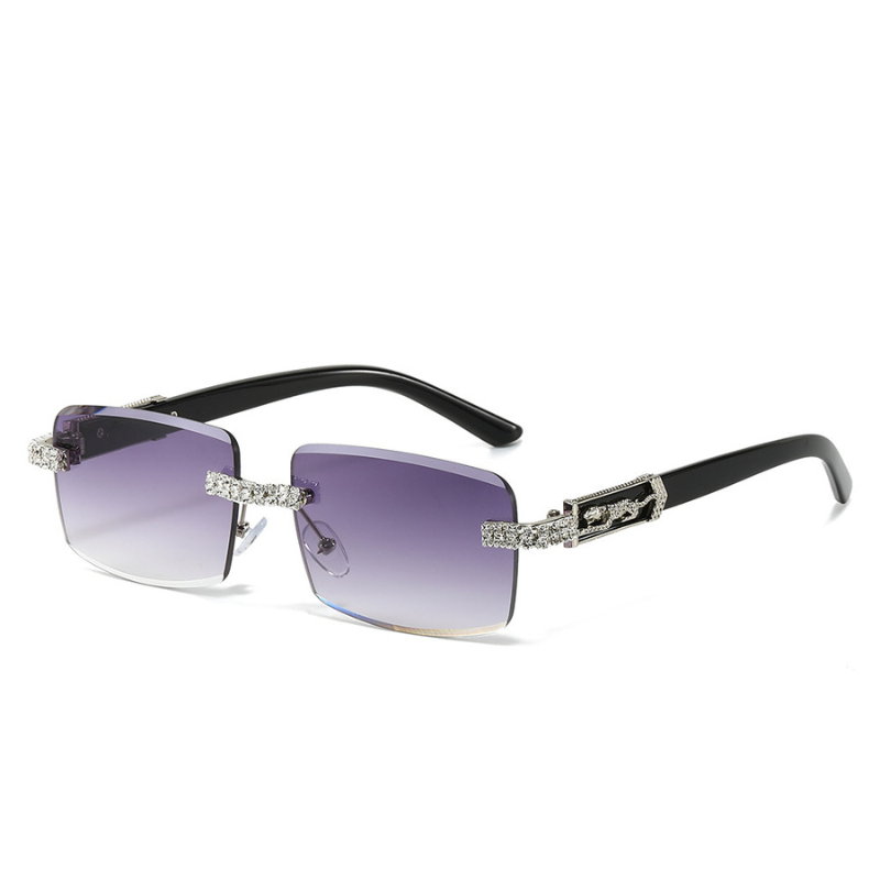 New Personalized Diamond-studded Square Glasses