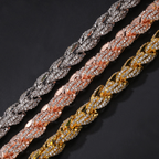 9mm Moissanite Simple Luxury Diamond Studded Twist Chain