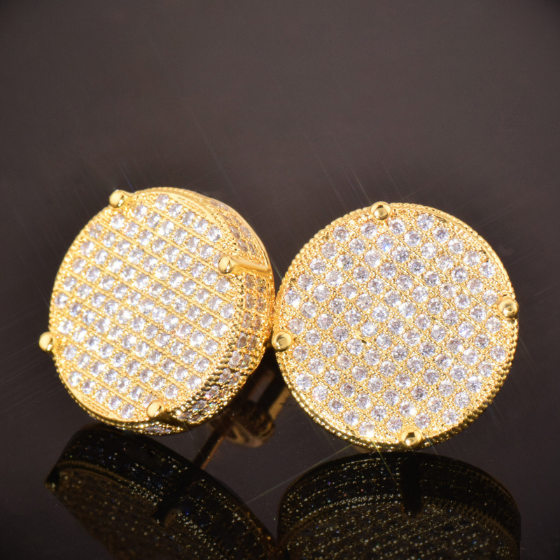 Moissanite Hip-Hop Personalized Large Round Earrings