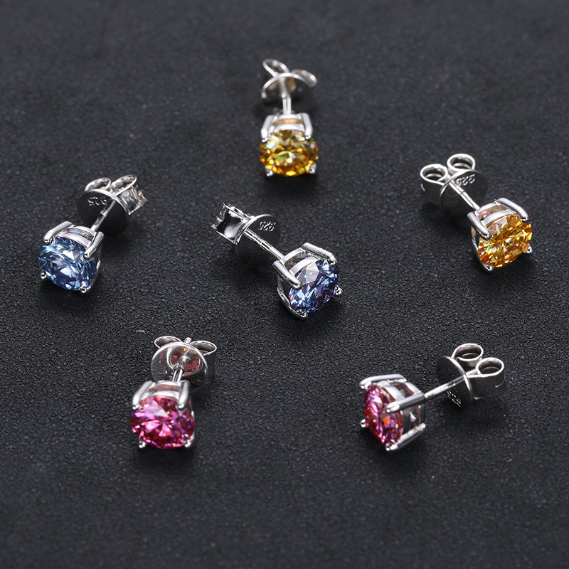 S925 Silver 1 Carat Moissanite Earrings