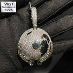 Moissanite Earth-Holding Pendant