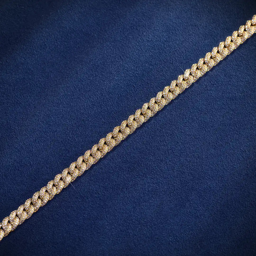 8mm Iced 925S Cuban Link Chain