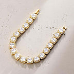 10mm Moissanite Clustered Tennis Bracelet in Gold