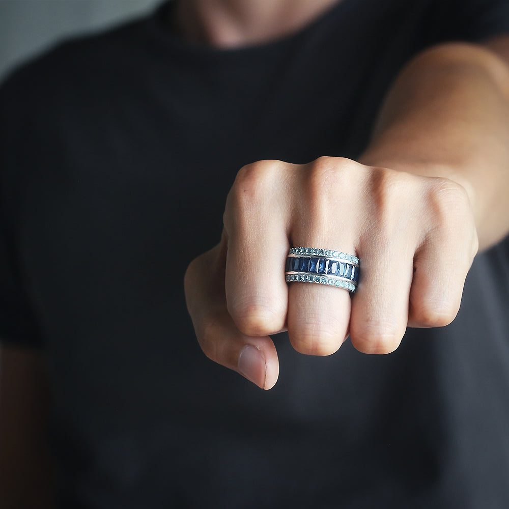 Blue Sapphire Baguette Ring