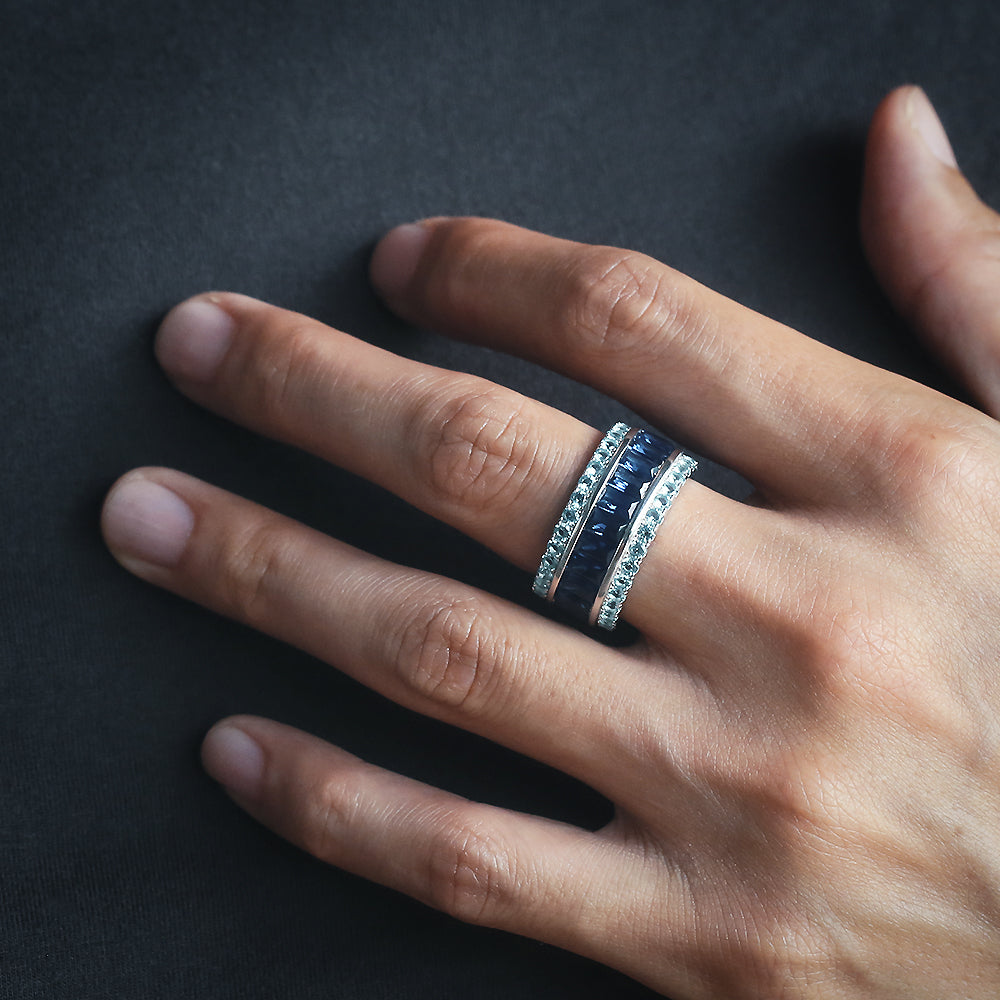 Blue Sapphire Baguette Ring